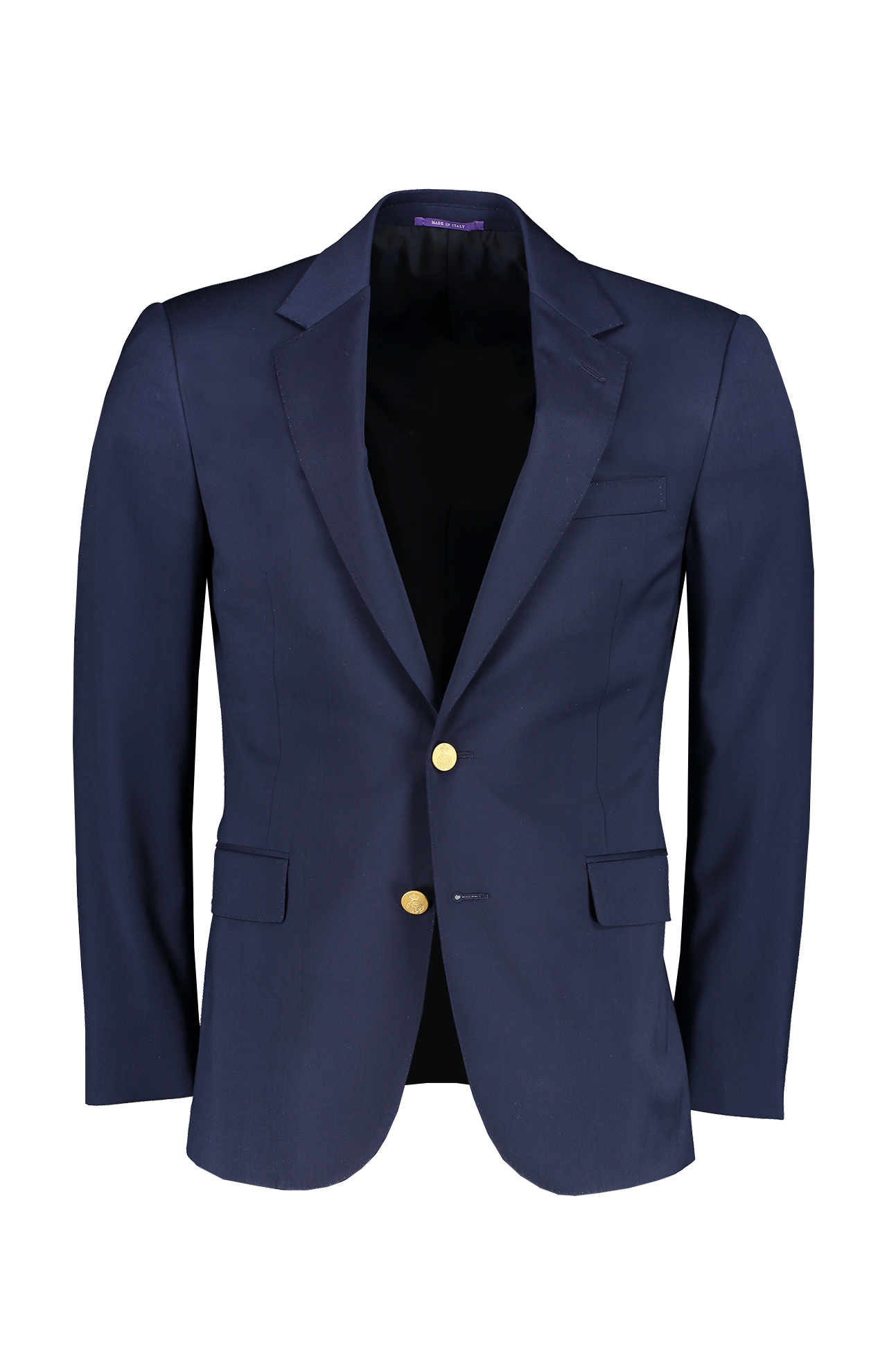Ralph Lauren Purple Label Wool Serge 2B Gregory Jacket Classic Navy Front Mannequin Image (6834394857587)