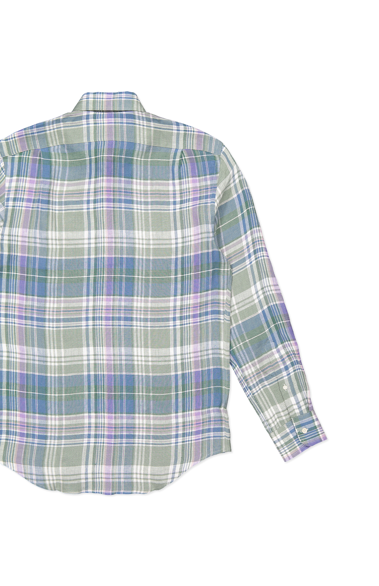 Ralph Lauren Sueded Linen Shirt Multicolor Back Flat Lay Image (6865391386739)