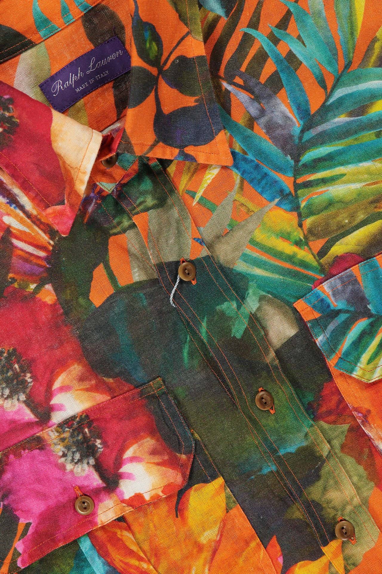 Floral Print Linen Shirt (7115365843059)