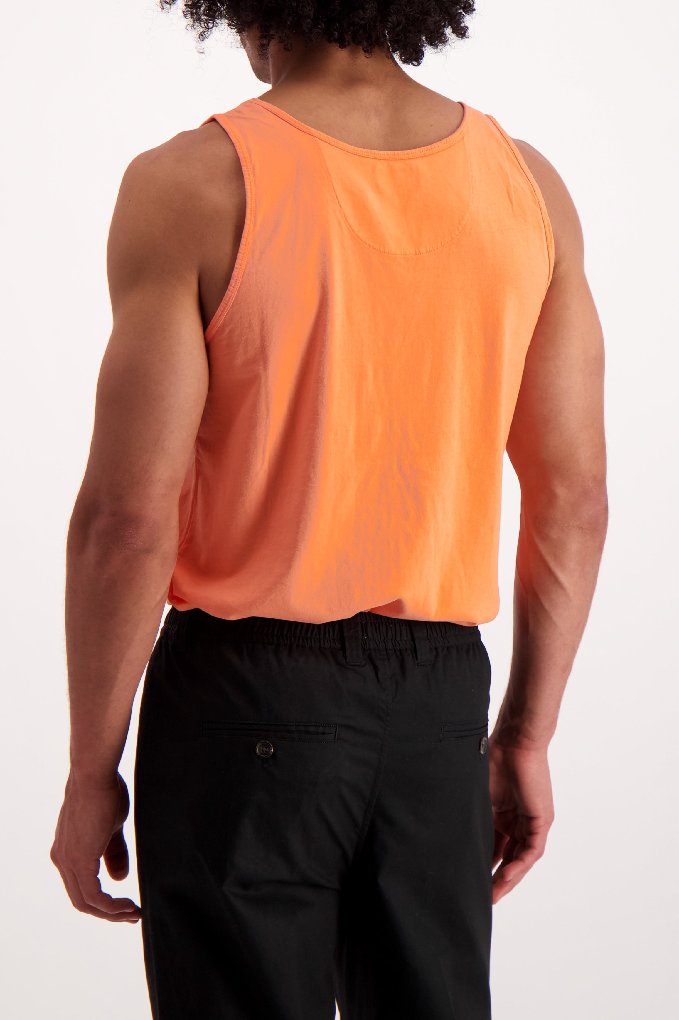 Back Crop Image Of Model Wearing Saturdays Rosen Pima Tank (1962000810099)