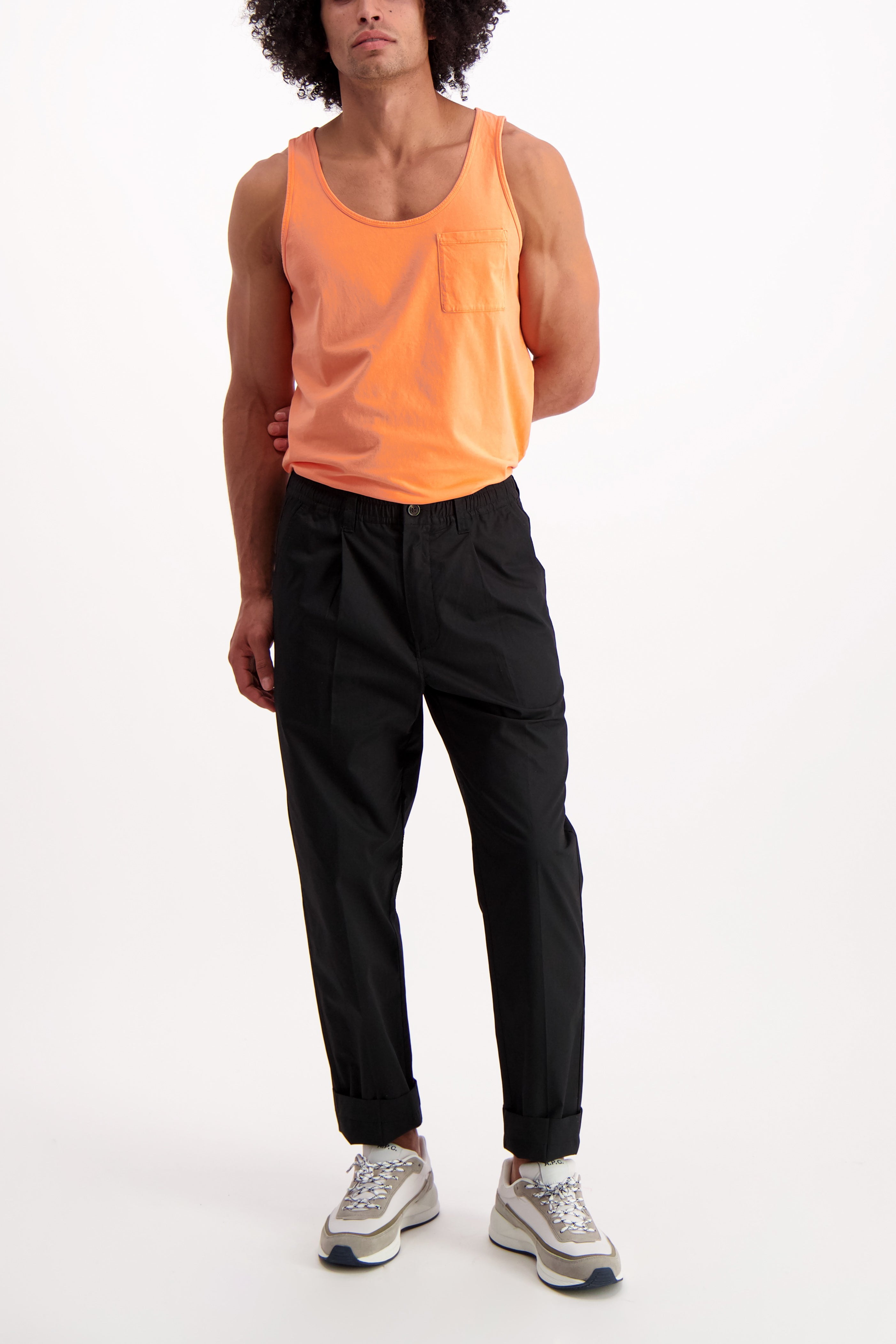 Full Body Image Of Model Wearing Saturdays Rosen Pima Tank (1962000810099)