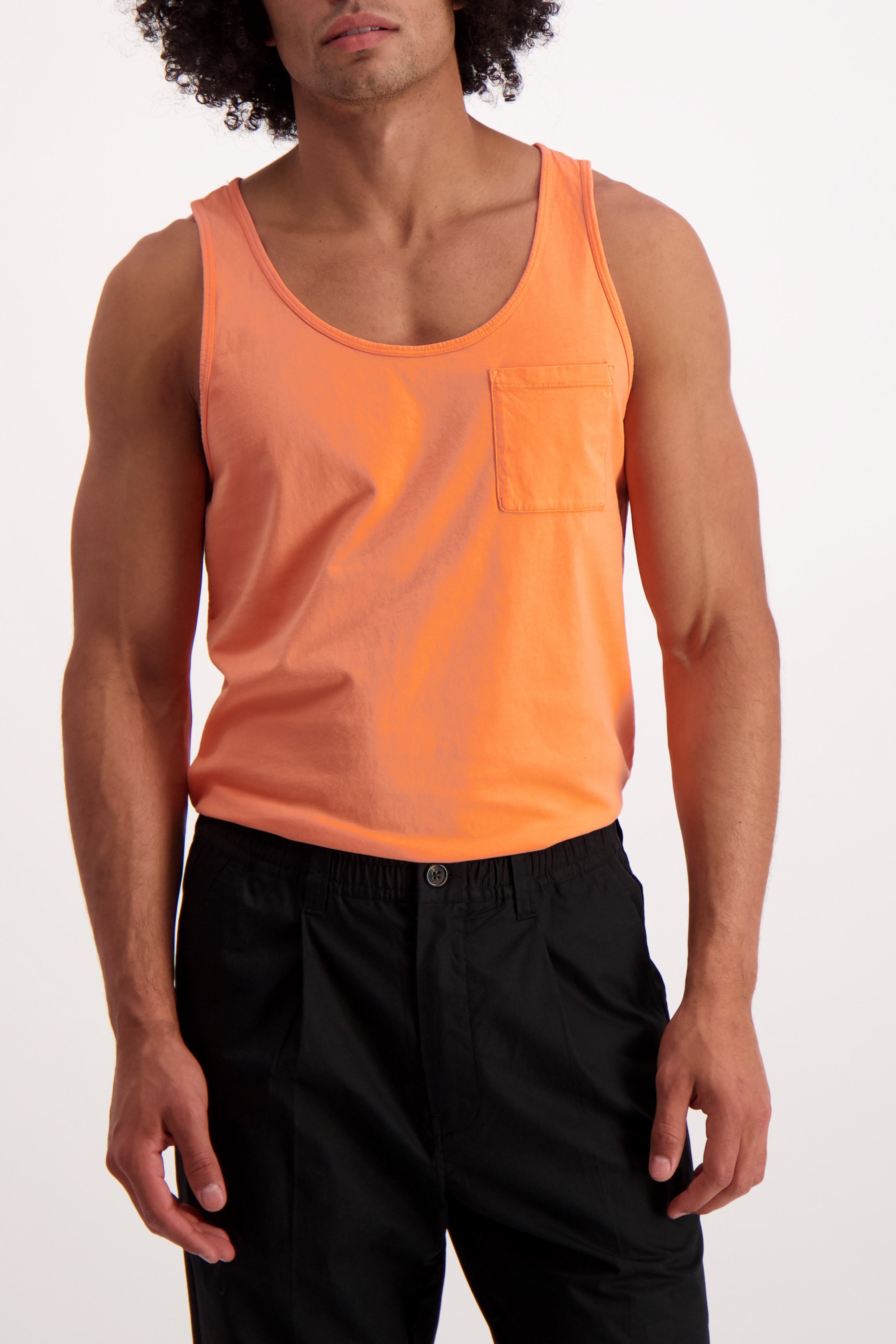 Front Crop Image Of Model Wearing Saturdays Rosen Pima Tank (1962000810099)