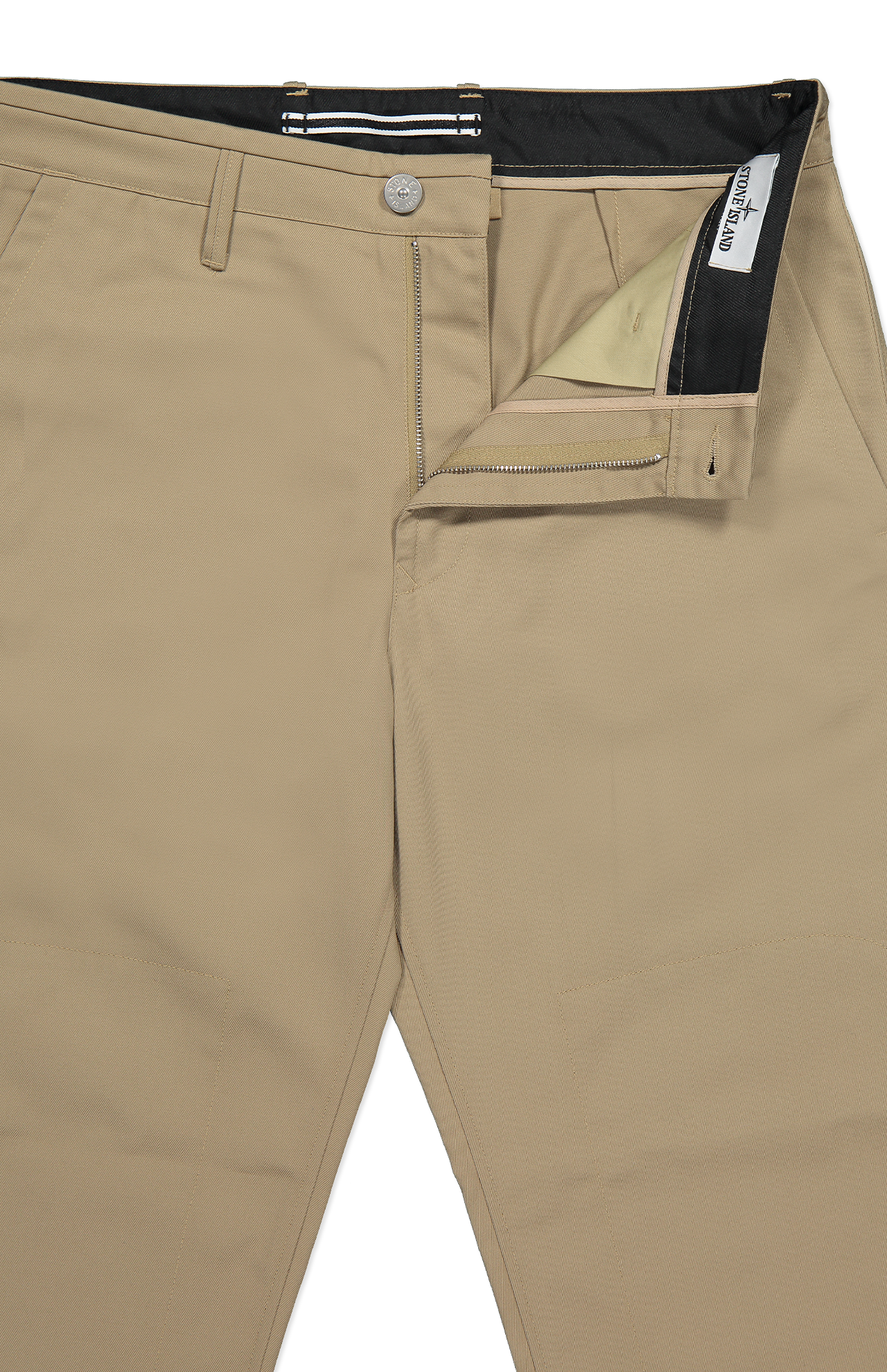 Stone Island Pants Dove Grey Front Detail Image (7054245298291)