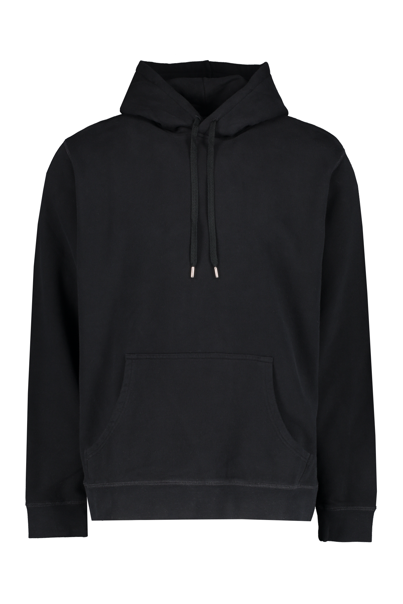 Sunspel Overhead Hoody Black Front Mannequin Image (6568392458355)