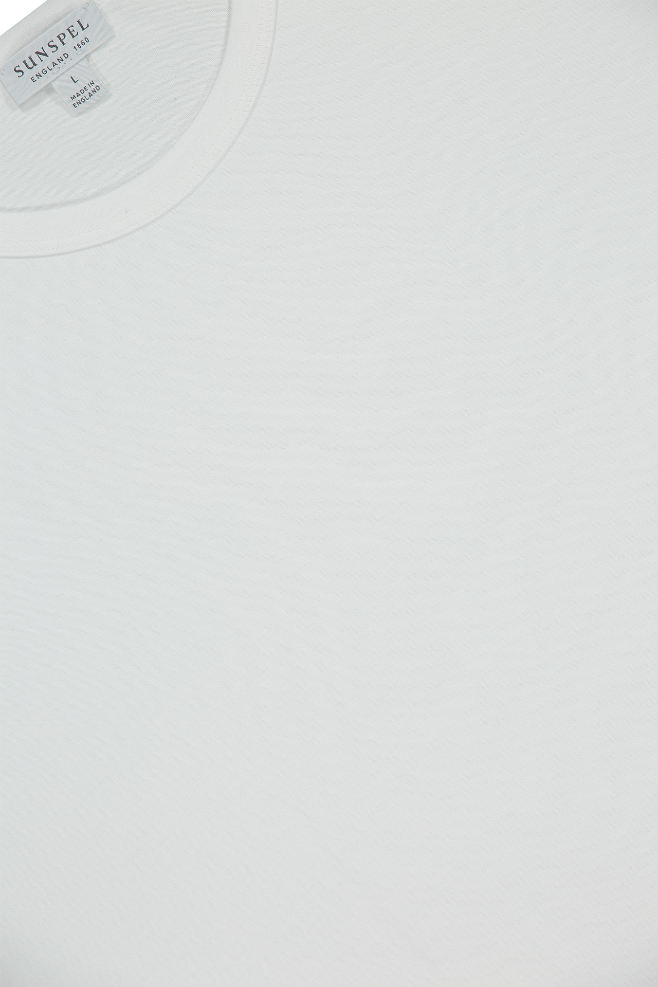 Sunspel Short Sleeve Classic Crewneck T-Shirt White Collar Detail Image (6595543826547)
