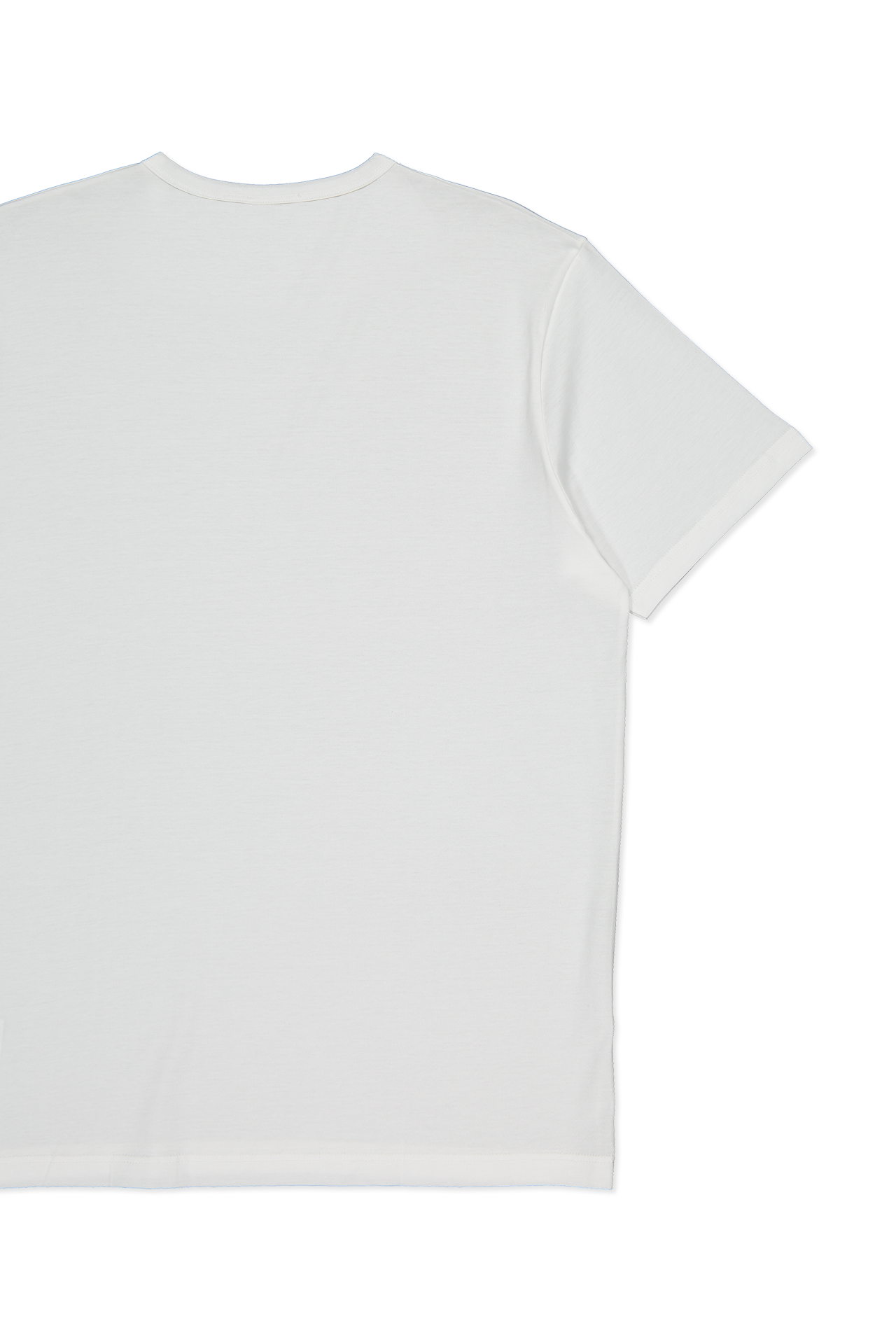 Sunspel Short Sleeve Classic Crewneck T-Shirt White Back Flat Image (6595543826547)