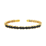 Black Sapphire Baguette Bangle (6977015677043)