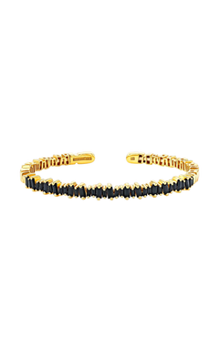 Black Sapphire Baguette Bangle (6977015677043)