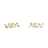 Classic Baguette Cut White Diamond ZigZag Stud Earrings (6977016201331)