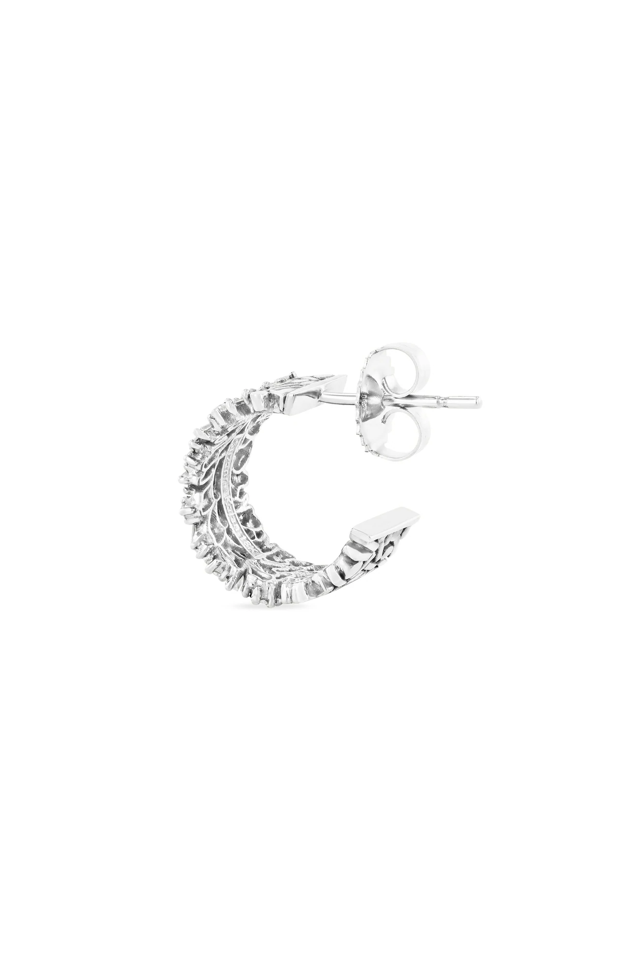 Fireworks Small White Diamond Hoops (6712642175091)
