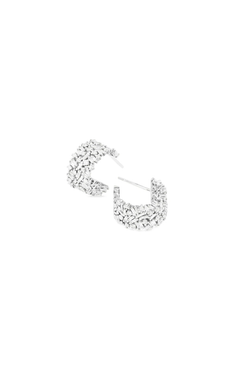 Fireworks Small White Diamond Hoops (6712642175091)
