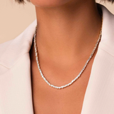 Mini Baguette Diamond Tennis Necklace (6976290685043)