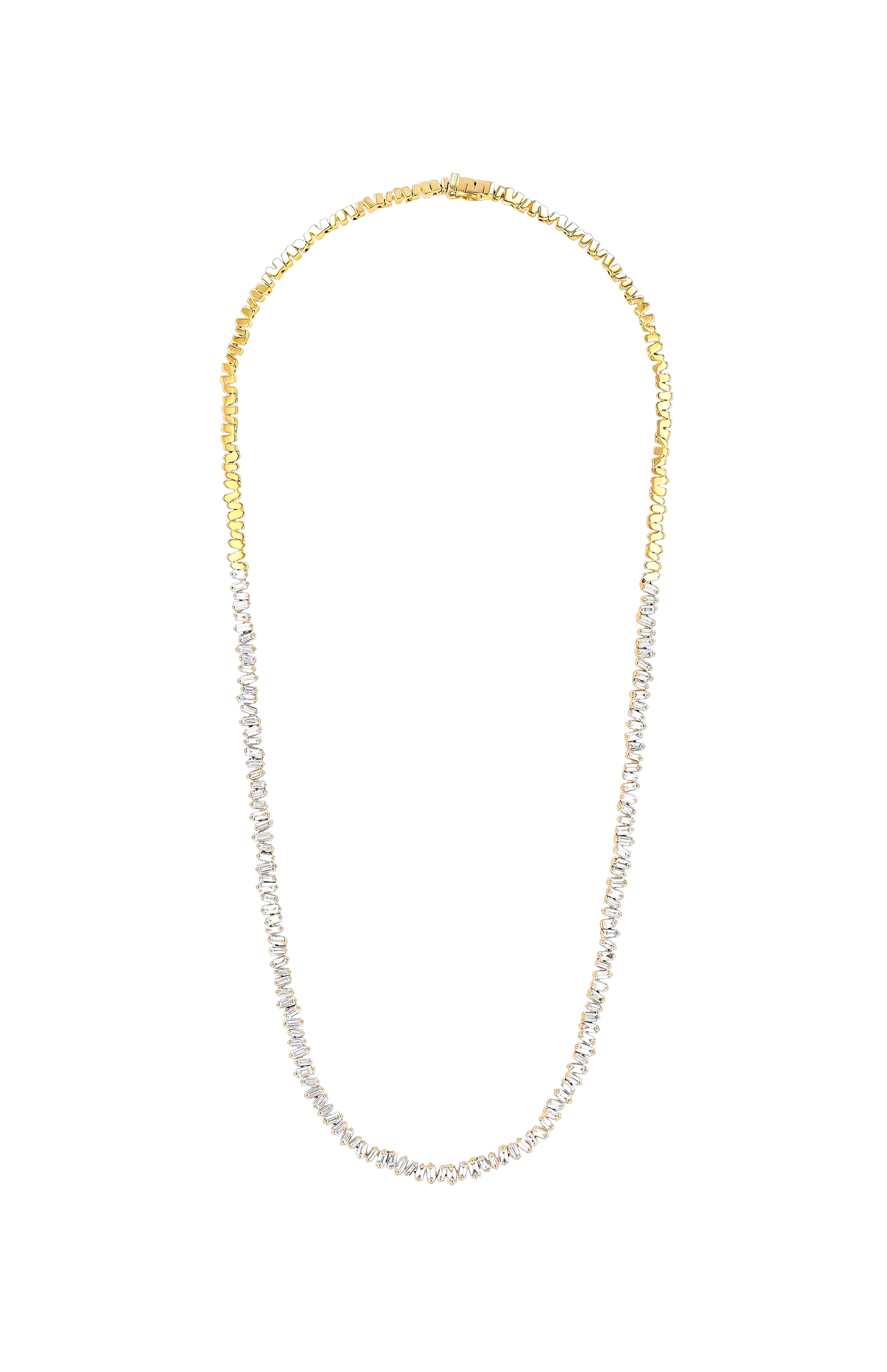 Mini Baguette Diamond Tennis Necklace (6976290685043)