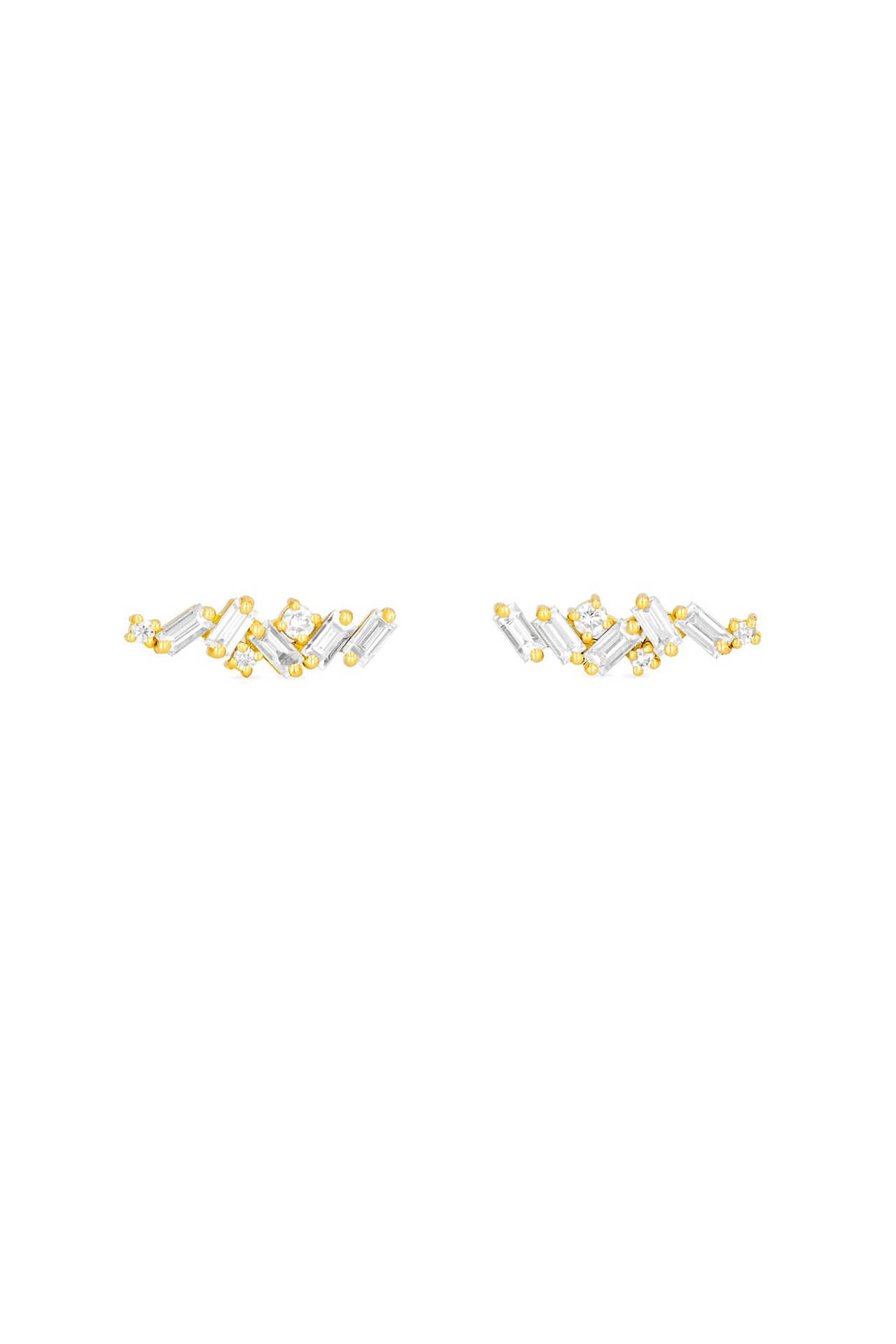 White Diamond Zigzag Stud Earring (4633318162547)