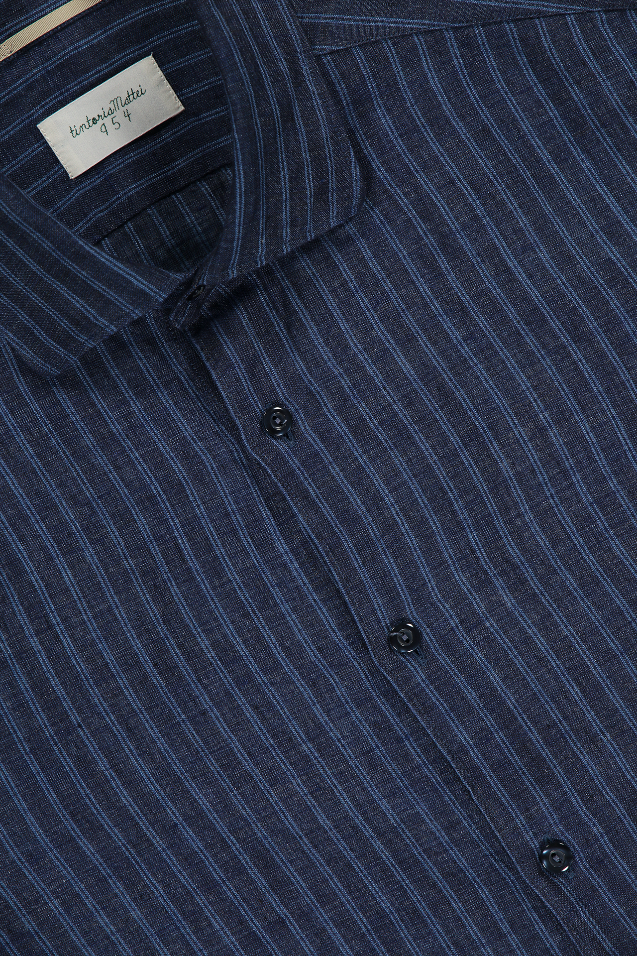 Linen Navy Pinstripe Shirt (7083630297203)