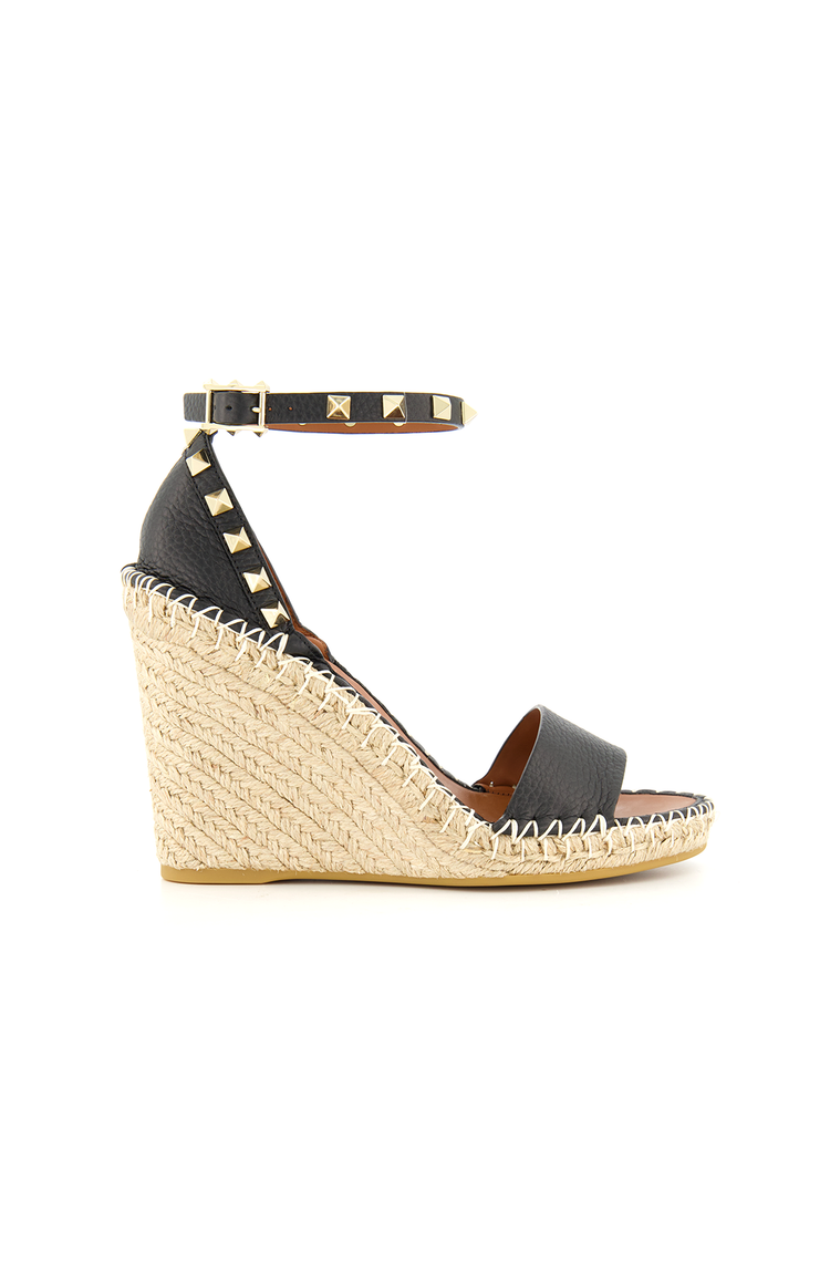 Valentino Rockstud Double Wedge Espadrilles Right Side Image (7023325085811)