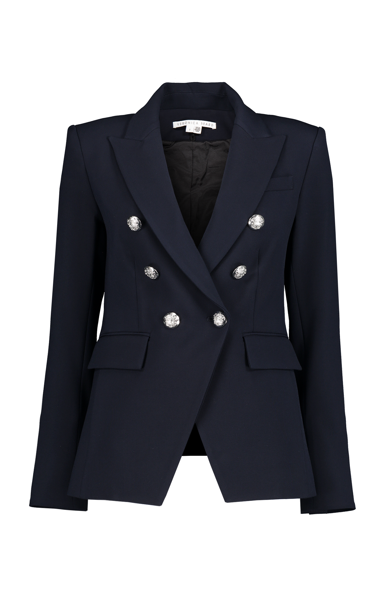 Veronica Beard Miller Dickey Jacket Navy Silver Front Mannequin Image (7007039193203)