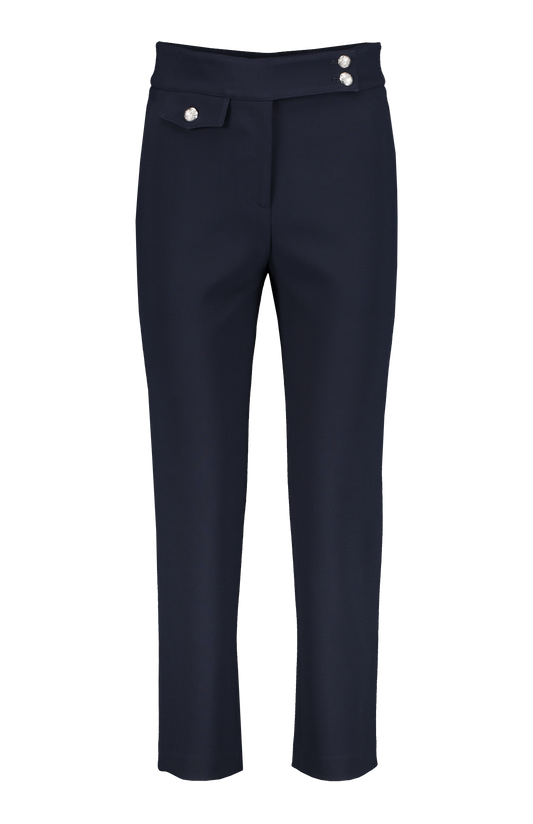 Veronica Beard Renzo Pant Navy Silver Front Mannequin Image (7007039225971)
