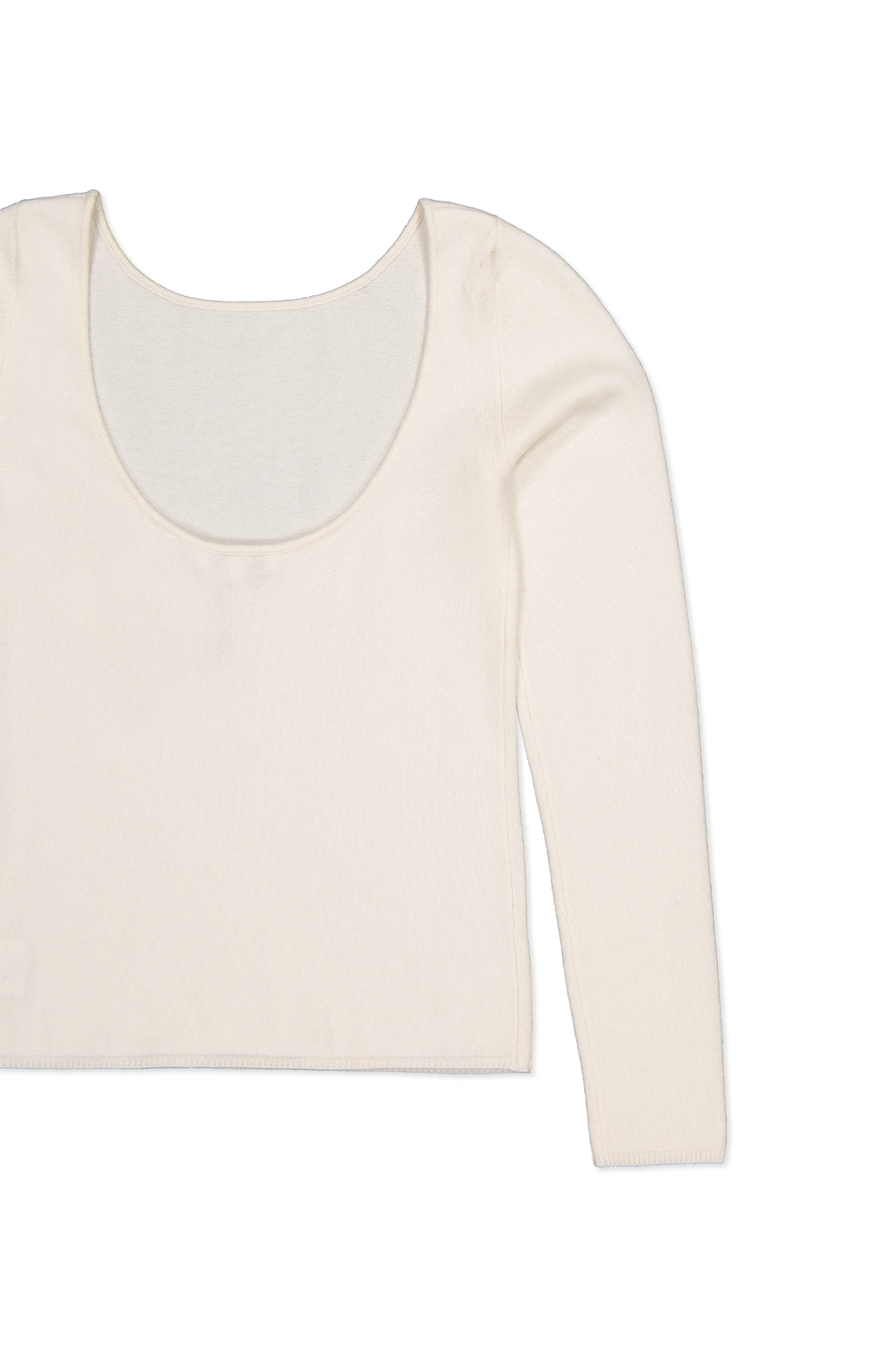 White And Warren Cashmere Ballet Neck Top White Back Flat Lay Image (6989306888307)