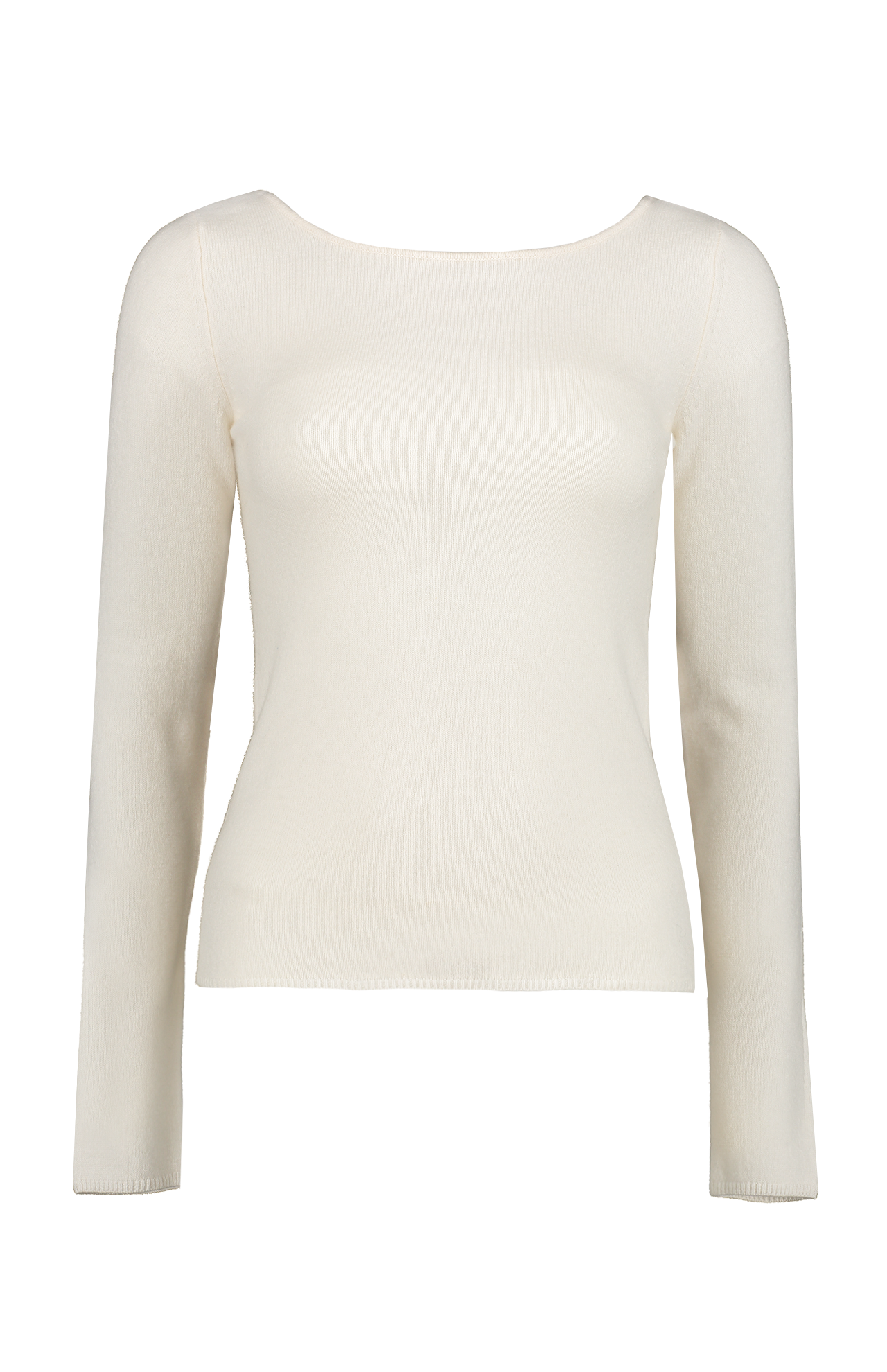 White And Warren Cashmere Ballet Neck Top White Front Mannequin Image (6989306888307)