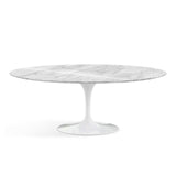 Herman Miller Saarinen Dining Table 78" Oval with White Base and Marble Top Image (6605647970419)