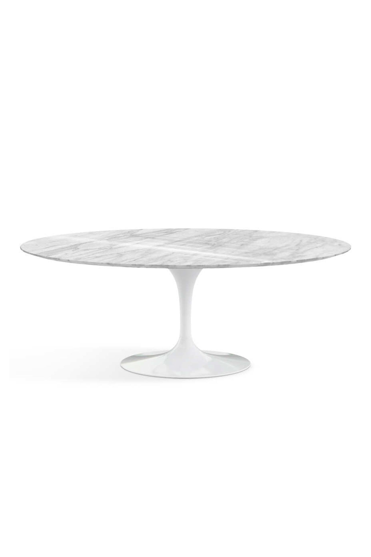 Herman Miller Saarinen Dining Table 78" Oval with White Base and Marble Top Image (6605647970419)