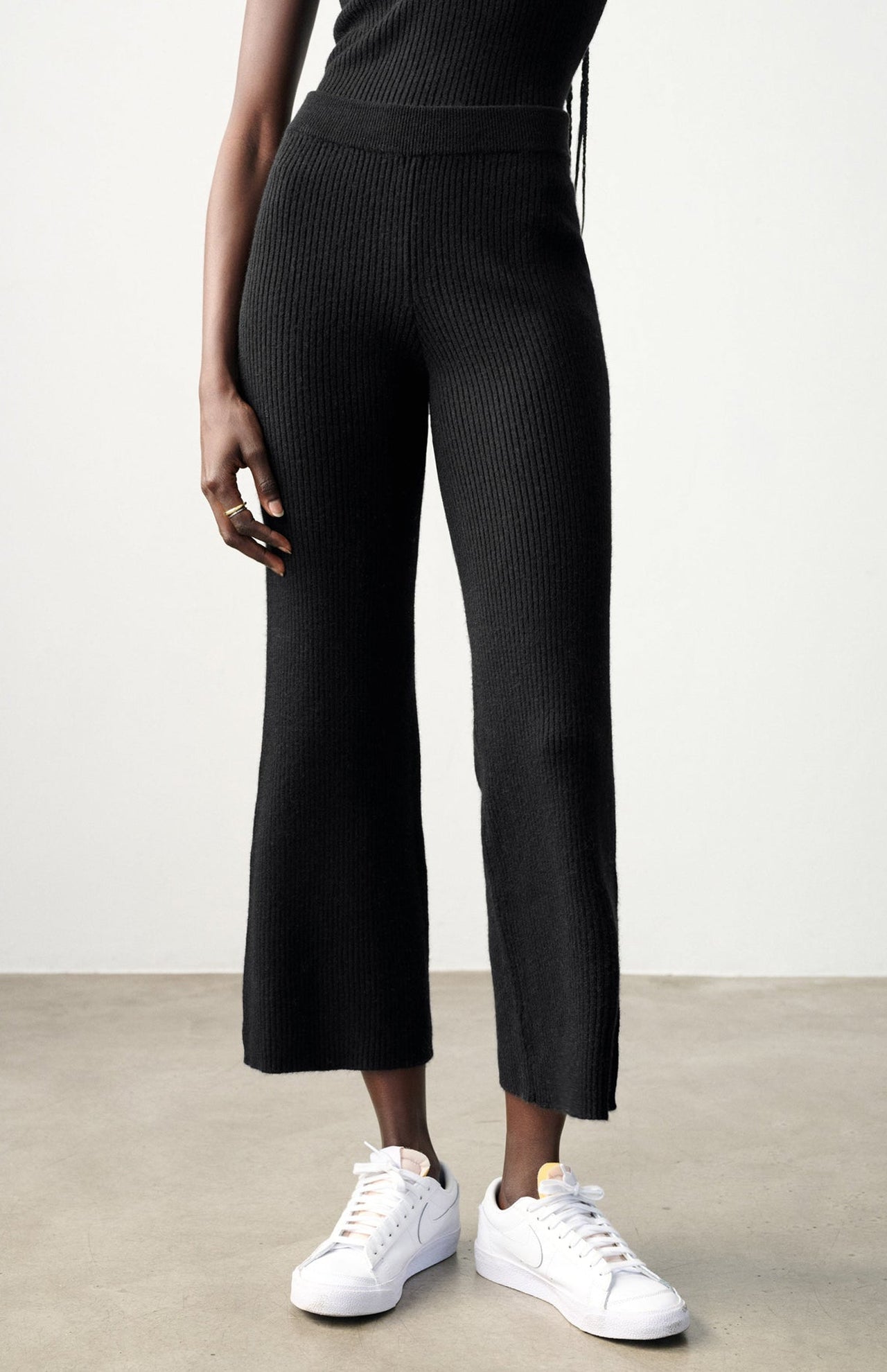 Cashmere Ribbed Ankle Pant (6977566965875)