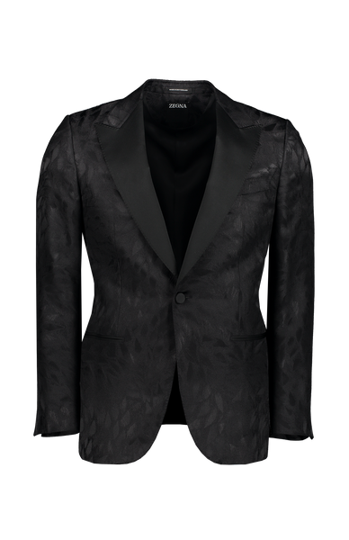ZEGNA Black Silk Balcollar Coat イタリア製 ZEGNA Black Silk Balcollar Coat イタリア製